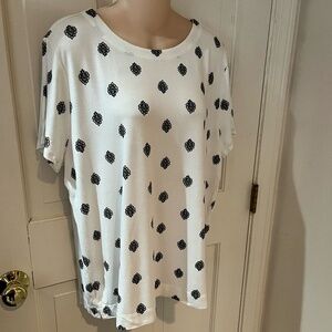 Women's J.Jill Wherever Collection White Tee with Multi Colored design Size XL